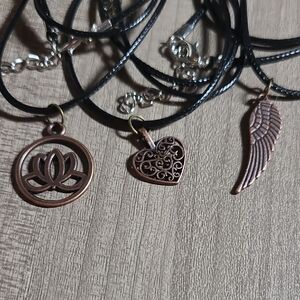 Set Of 3 Elegant Copper Pendant Necklace Set